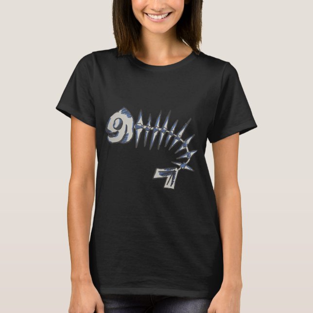 glad fiskben -blå t shirt (Framsida)