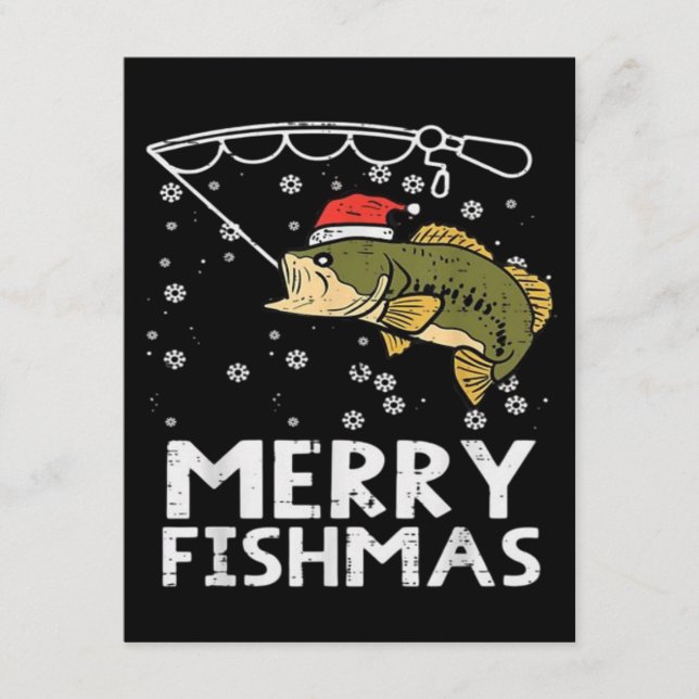 Glad fiskjul fisk fiske jul  tilläggskort (Framsida)