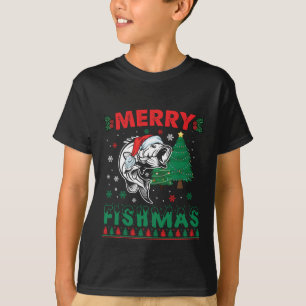 Glad fiskjul fisk fiske pappa fiskare jul t shirt