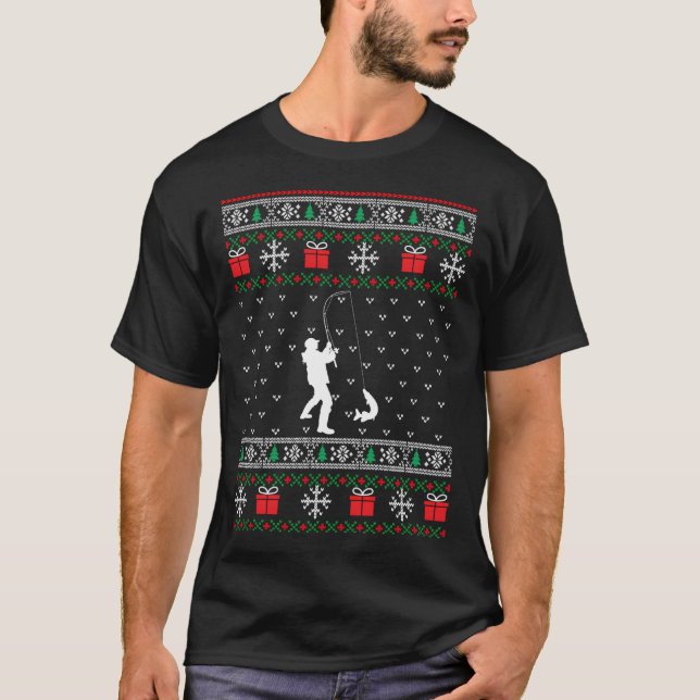 Glad fiskjul julfiske t shirt (Framsida)