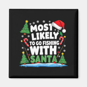 Glad fiskjul Rolig fisk tomte Bigfoot jul F Magnet