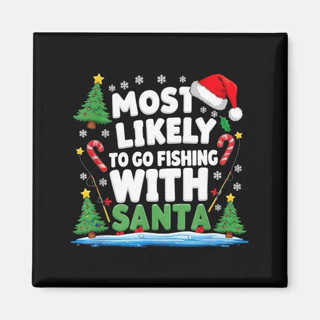 Glad fiskjul Rolig fisk tomte Bigfoot jul F Magnet (Framsidan)