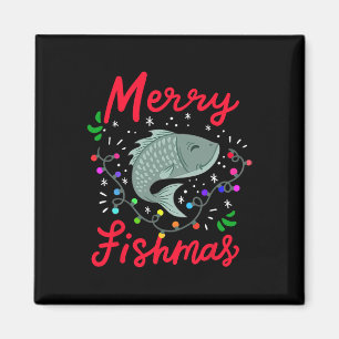 Glad fiskjul rolig julgran ljus fisk fis magnet