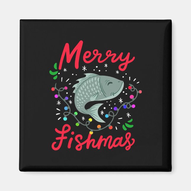 Glad fiskjul rolig julgran ljus fisk fis magnet (Framsidan)