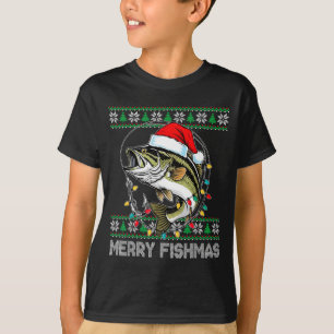 Glad fiskjul Roligt B Fiske Jul för Kvinnor T Shirt