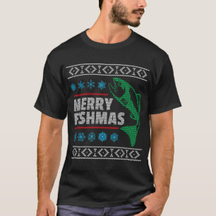 Glad fiskjul Roligt punny fisk jul T Shirt