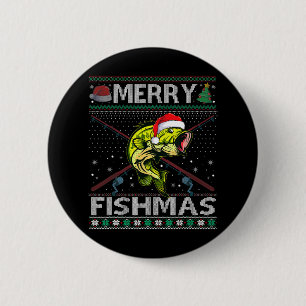 Glad fiskmas B Fisk Fiske Jul ful Sweate Knapp