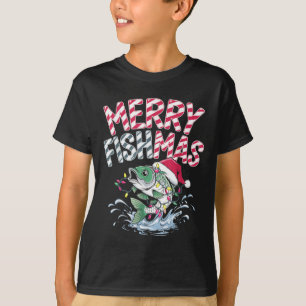 Glad fiskmas jultomten Fiskentusiaster Rolig Fiska T Shirt