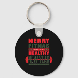 Glad Fitmas Och Gott Nytt Bak Fitness Rolig Jul Nyckelring