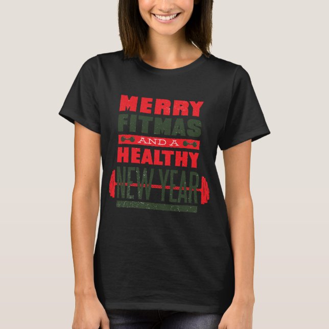 Glad Fitmas och gott nytt bakfittsam Xmas T Shirt (Framsida)