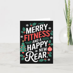Glad fitness och en lycklig ny rumpa Fitmas jul Kort