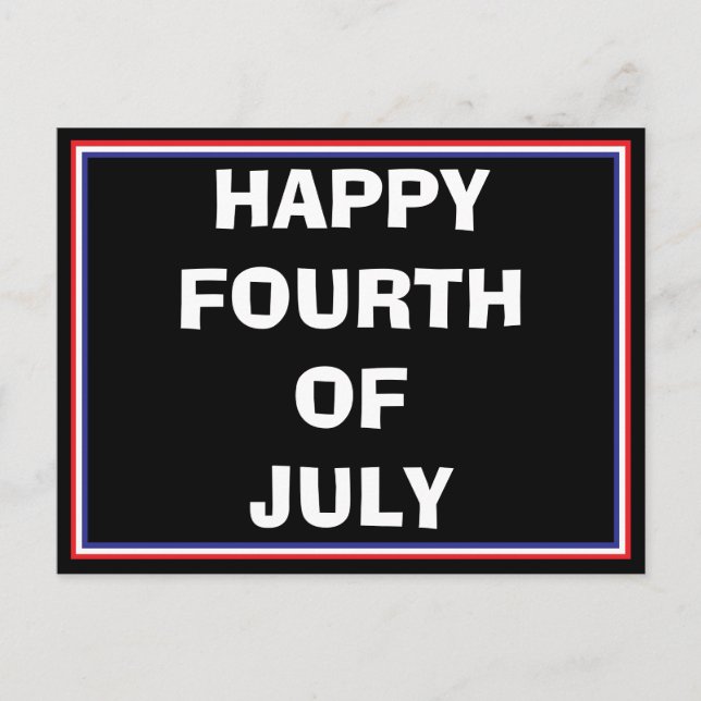 Glad fjärde juli postkort helg vykort (Framsida)