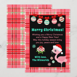 Glad Flamingo God Jul Julkort