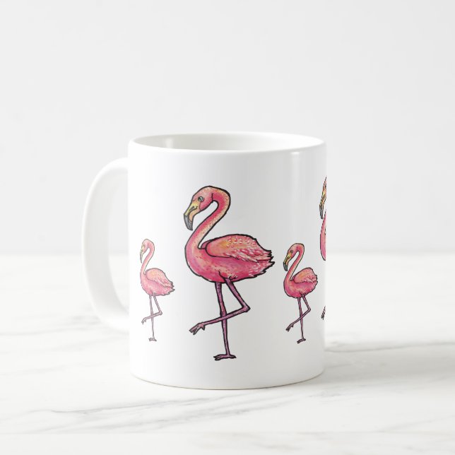 Glad Flamingo Kaffemugg (Framsida vänster)