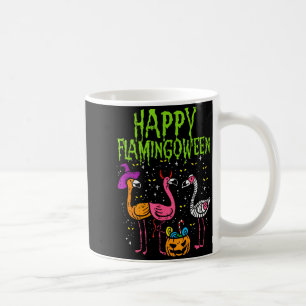 Glad Flamingoween Y Flamingos Rolig Halloween Kos Kaffemugg