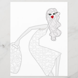 Glad Flicka Dansar Glam Färgning Flyer Papper