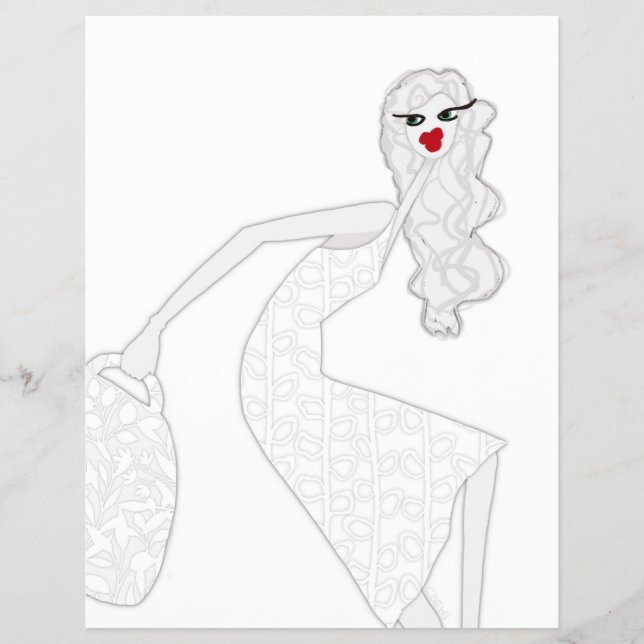Glad Flicka Dansar Glam Färgning Flyer Papper (Framsidan)