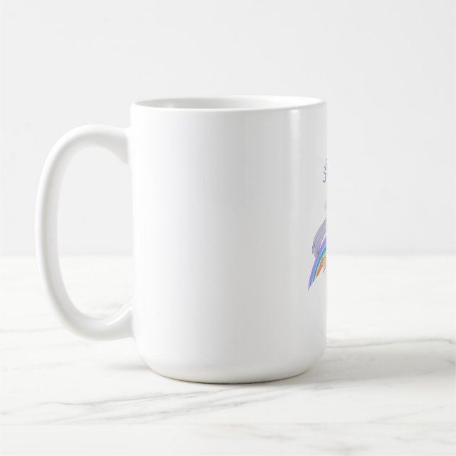 Glad flicka Handritad illustration – lite glad  Kaffemugg (Vänster)