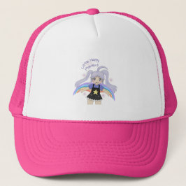 Glad flicka Handritad illustration – lite glad  Keps