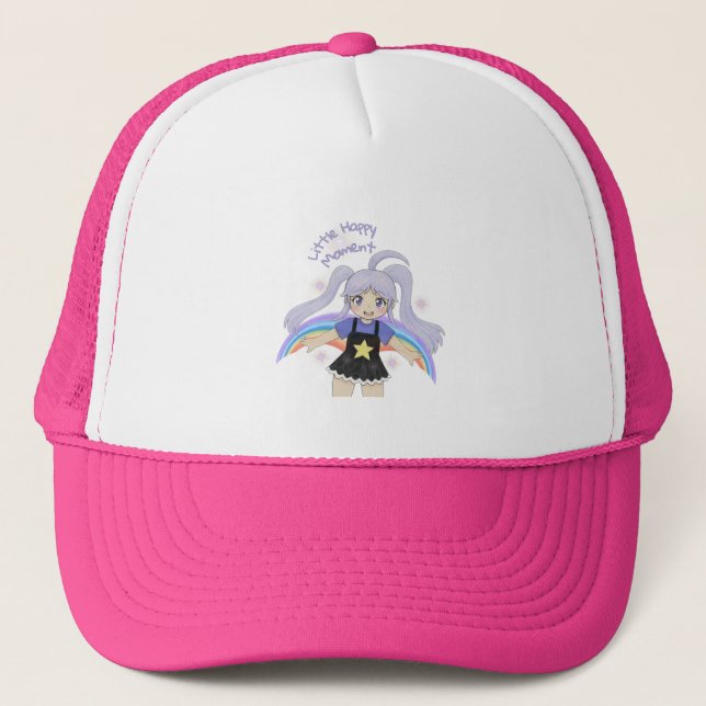 Glad flicka Handritad illustration – lite glad  Keps (Framsida)