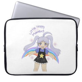 Glad flicka Handritad illustration – lite glad  Laptop Fodral