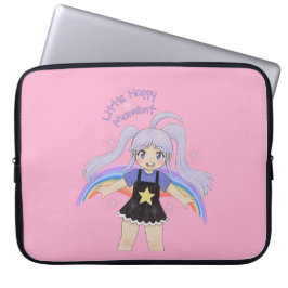 Glad flicka Handritad illustration – Lite glad  Laptop Fodral