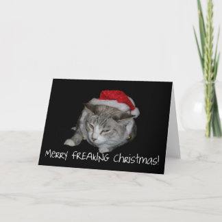 Glad flippa ur fet kattjulkort för jul helgkort