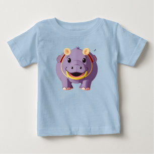 Glad Flodhäst Karaktär T Shirt