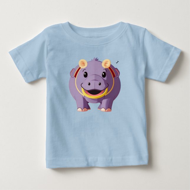 Glad Flodhäst Karaktär T Shirt (Framsida)