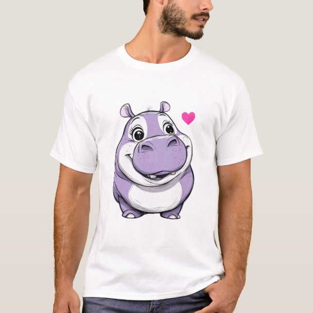 Glad Flodhäst T Shirt (Framsida)