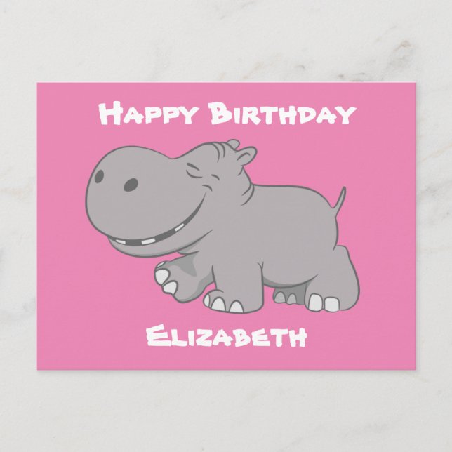 Glad Flodhäst Vykort (Framsida)