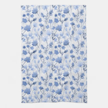 Glad Flora Kökshandduk - Indigo