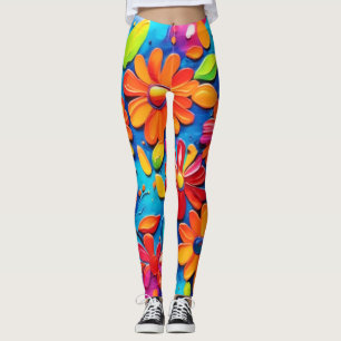 Glad floral konst leggings