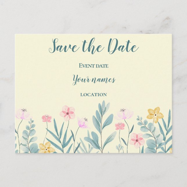 Glad floral  vykort (Framsida)