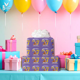 GLAD FÖDELSEDAG 7-års födelsedag Teddybjörn Presentpapper