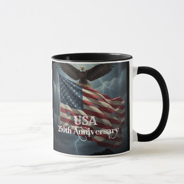 Glad födelsedag Amerika 250-årsjubileum Mugg (Höger)
