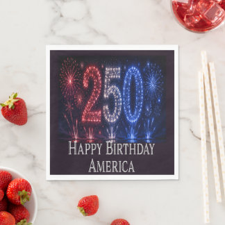 Glad födelsedag Amerika 250-årsjubileum Patriotisk Pappersservett
