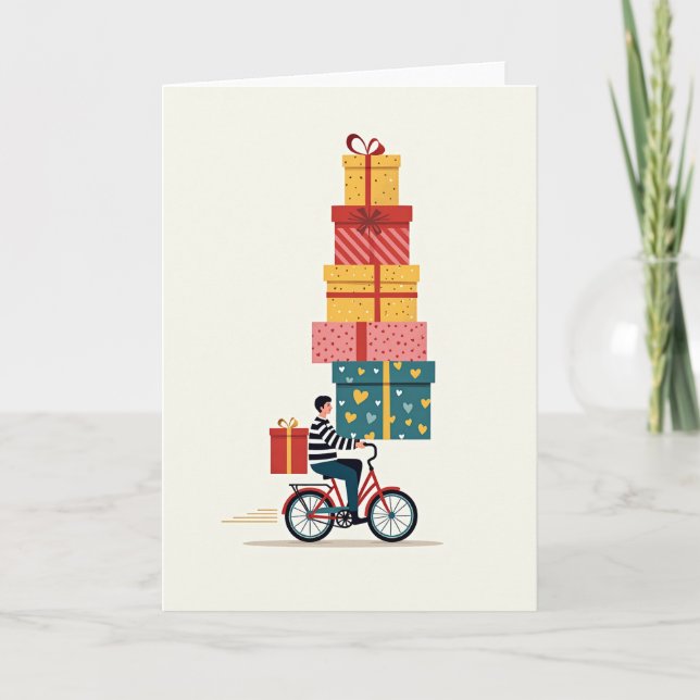 Glad födelsedag cykelpresentkort kort (Framsida)