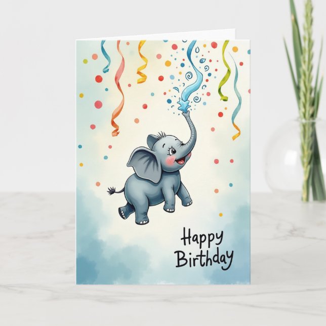 Glad födelsedag Elefant Födelsedagskort Kort (Framsida)