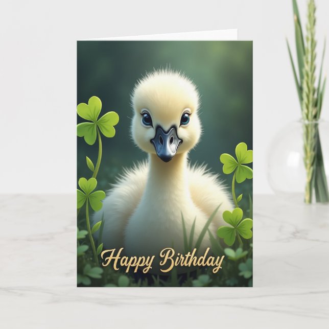 Glad födelsedag för baby djur-kort kort (Framsida)