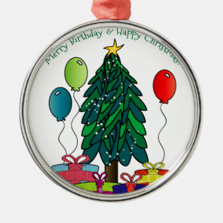 Glad födelsedag, God Jul! Julgransprydnad Metall