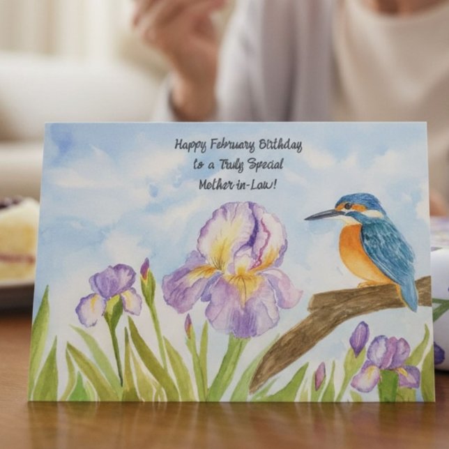 Glad födelsedag i februari till svärmor Kungfiskar Kort (Skapare uppladdad)
