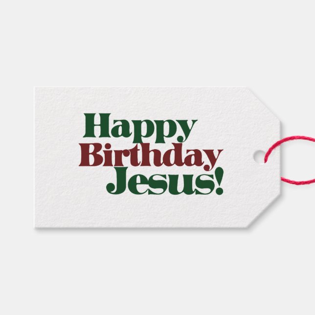Glad födelsedag Jesus det är jul Presentetikett (Framsidan (Horisontell))