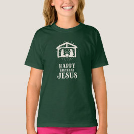 Glad födelsedag Jesus julkrubba jul T Shirt