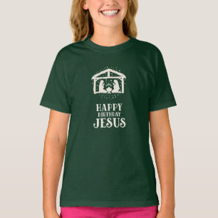 Glad födelsedag Jesus julkrubba jul T Shirt