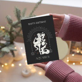 Glad födelsedag Mystic Aquarius Zodiac Card Inbjudan