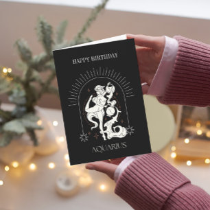 Glad födelsedag Mystic Aquarius Zodiac Card Inbjudan