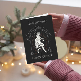 Glad födelsedag Mystic Capricornus Zodiac Card Inbjudan