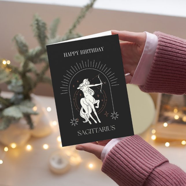 Glad födelsedag Mystic Sagittarius Zodiac Card Inbjudan (HappyBirthday Mystic Sagittarius Zodiac Card)