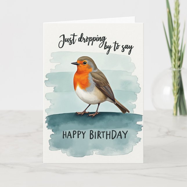 Glad födelsedag Orange Bird Art-kort Kort (Framsida)
